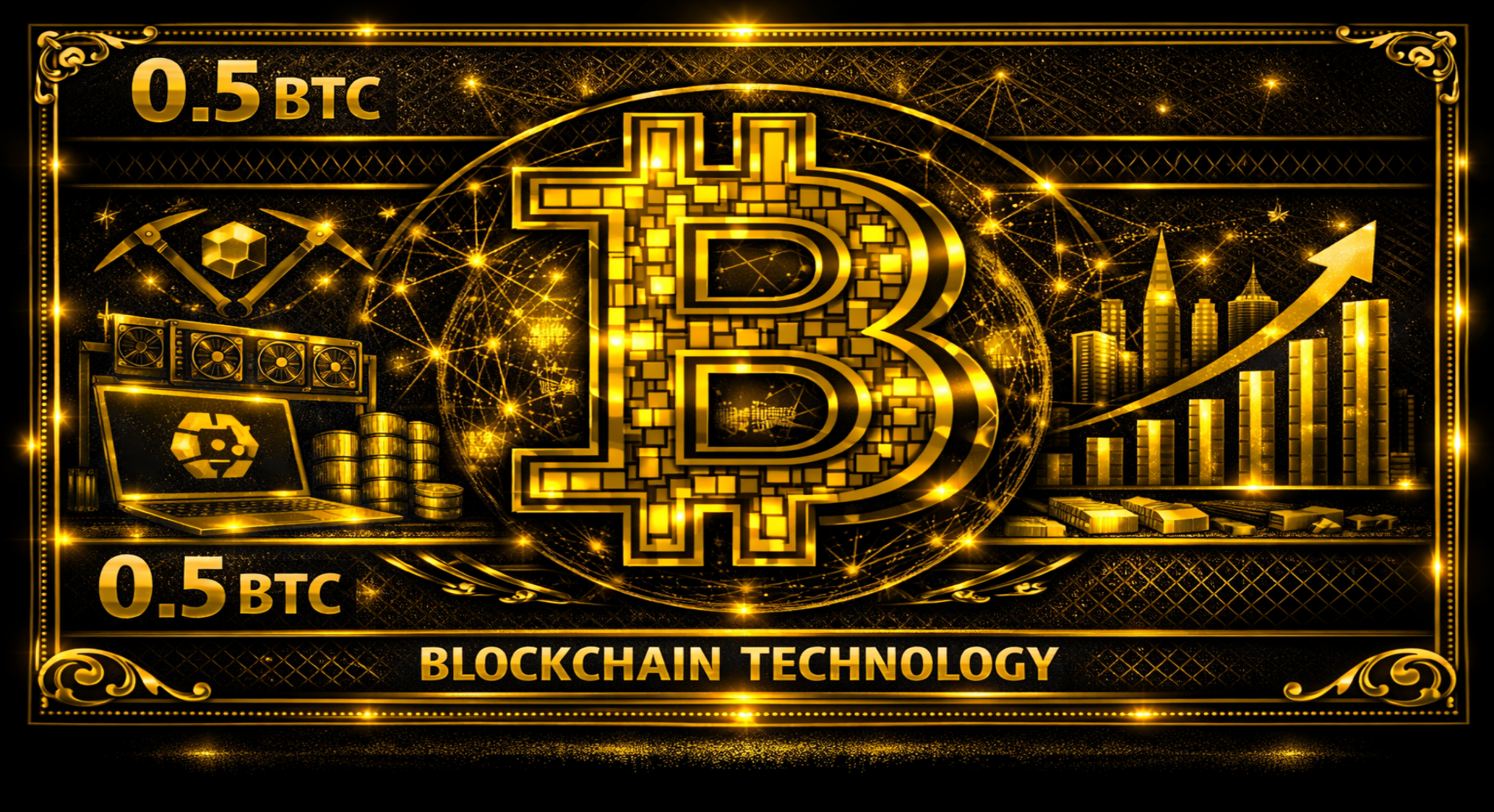 R ckseite des Null-Euro-Scheins: 0.5 BTC Schein