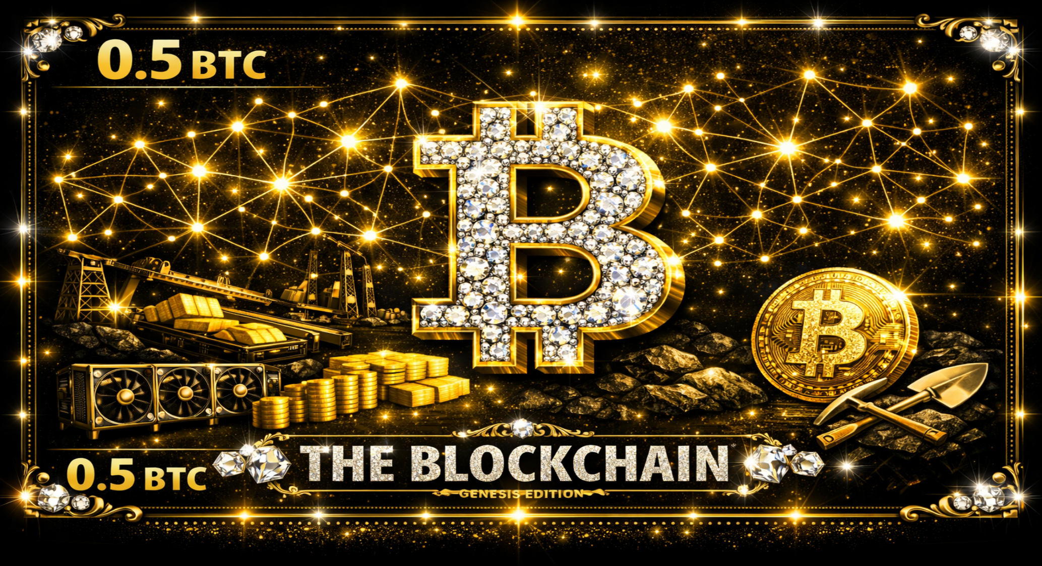 Vorderseite des Null-Euro-Scheins: 0.5 BTC Schein
